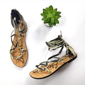 Sam Edelman Glenda Snakeskin Gladiator Sandals